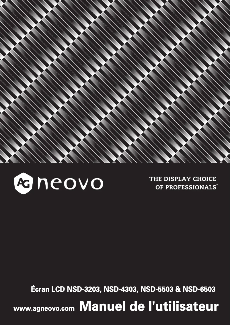 Page 1 de la notice Manuel utilisateur AG Neovo NSD-6503