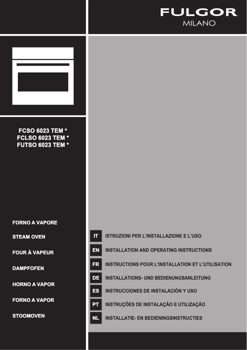 Page n°1 - Manuel utilisateur Fulgor Milano FCSO 6023 TEM X