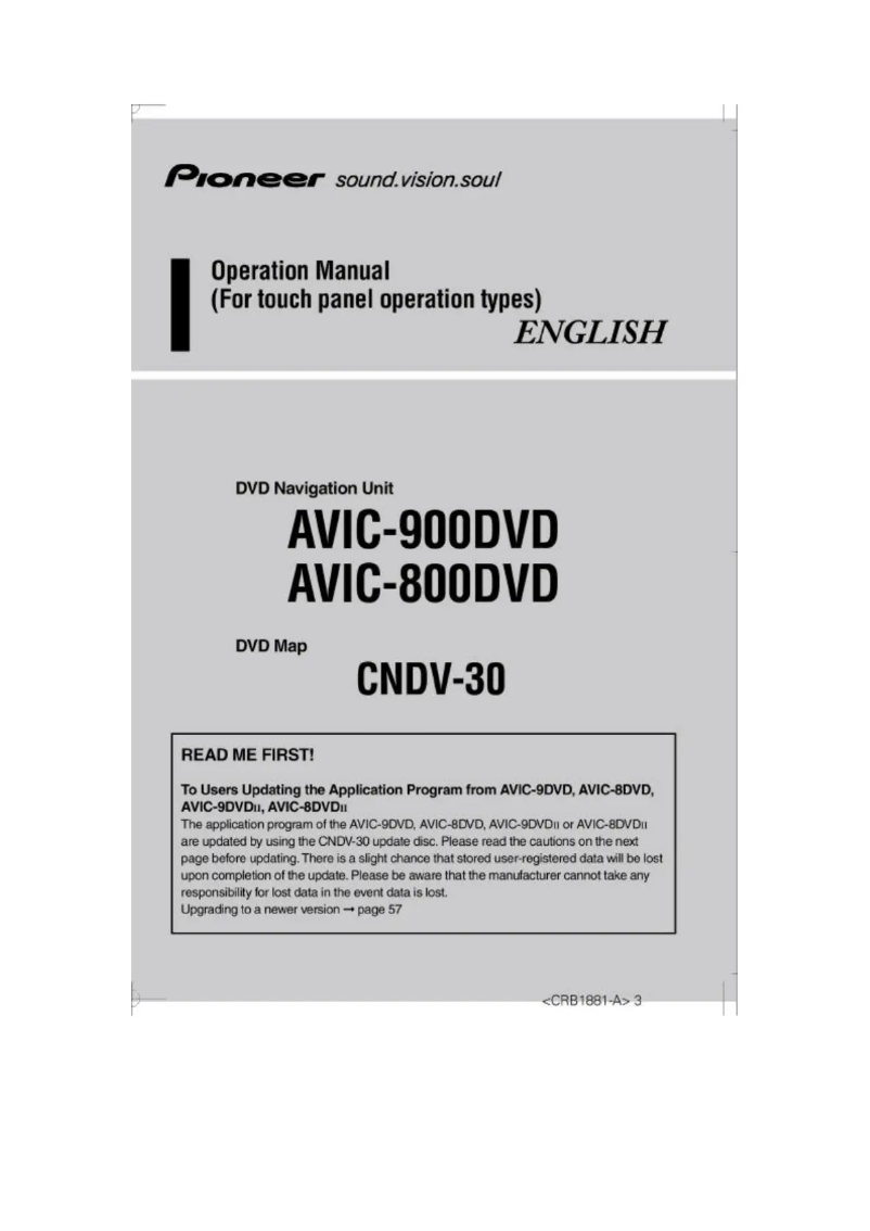 Page n°1 - Manuel utilisateur Pioneer AVIC-800DVD