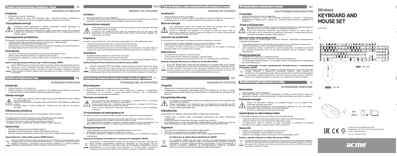 Page n°1 - Manuel utilisateur Acme Made WS08