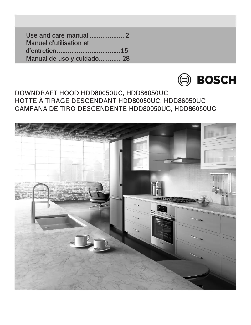 Page 1 de la notice Manuel utilisateur Bosch HDD80050UC