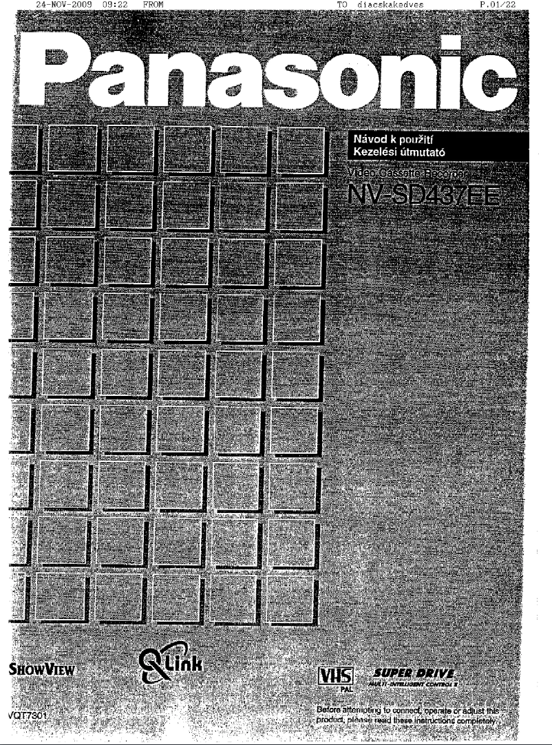 Image de la première page du manuel de l'appareil NV-SD437EE