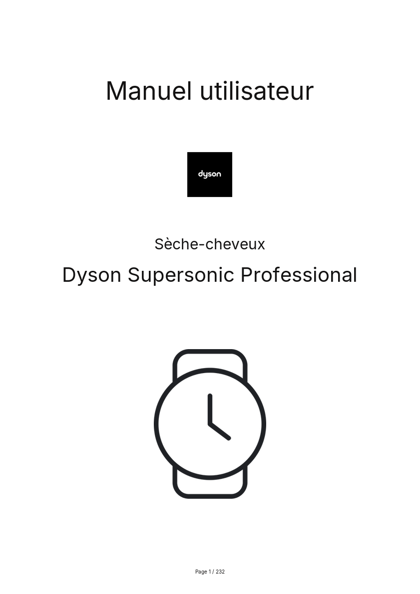 Page n°1 - Manuel utilisateur Dyson Supersonic Professional
