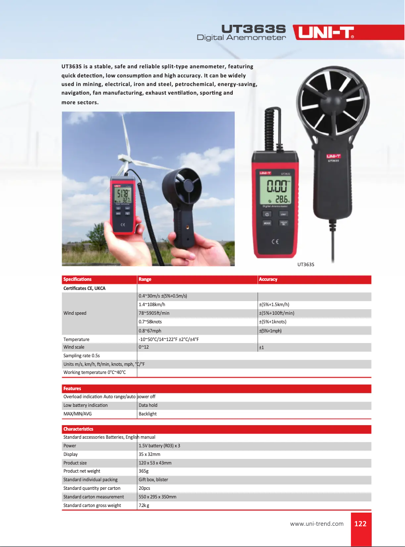 Page n°1 - Manuel utilisateur Uni-T UT363s