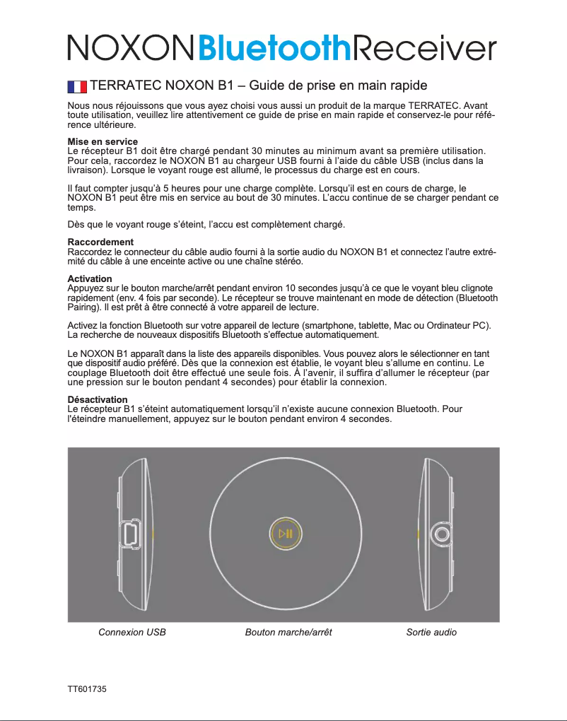 Page 1 de la notice Manuel utilisateur Terratec NOXON B1