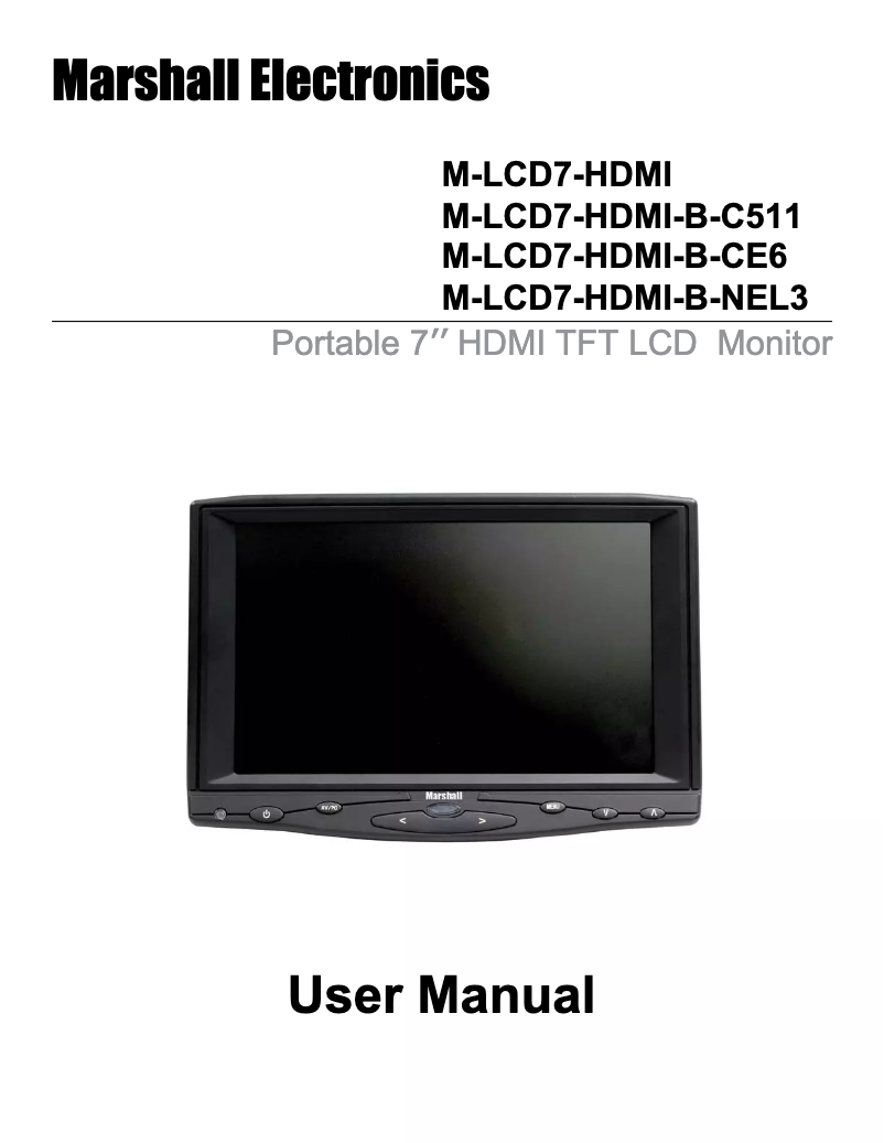 Image de la première page du manuel de l'appareil M-LCD7-HDMI-B-NEL3