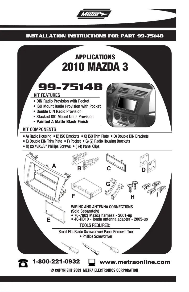 Página 1 del manual Guía de instalación Metra 99-7514B