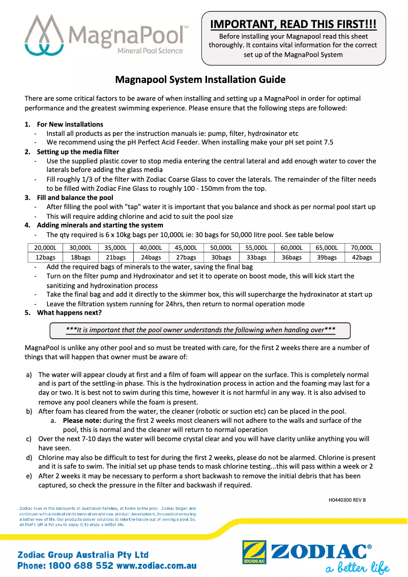 Image de la première page du manuel de l'appareil Hydroxinator iQ Mid