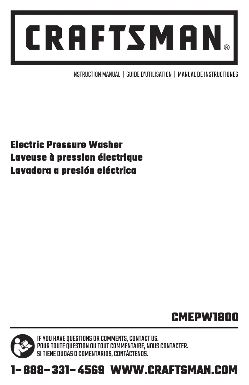 Page 1 de la notice Manuel utilisateur Craftsman CMEPW1800