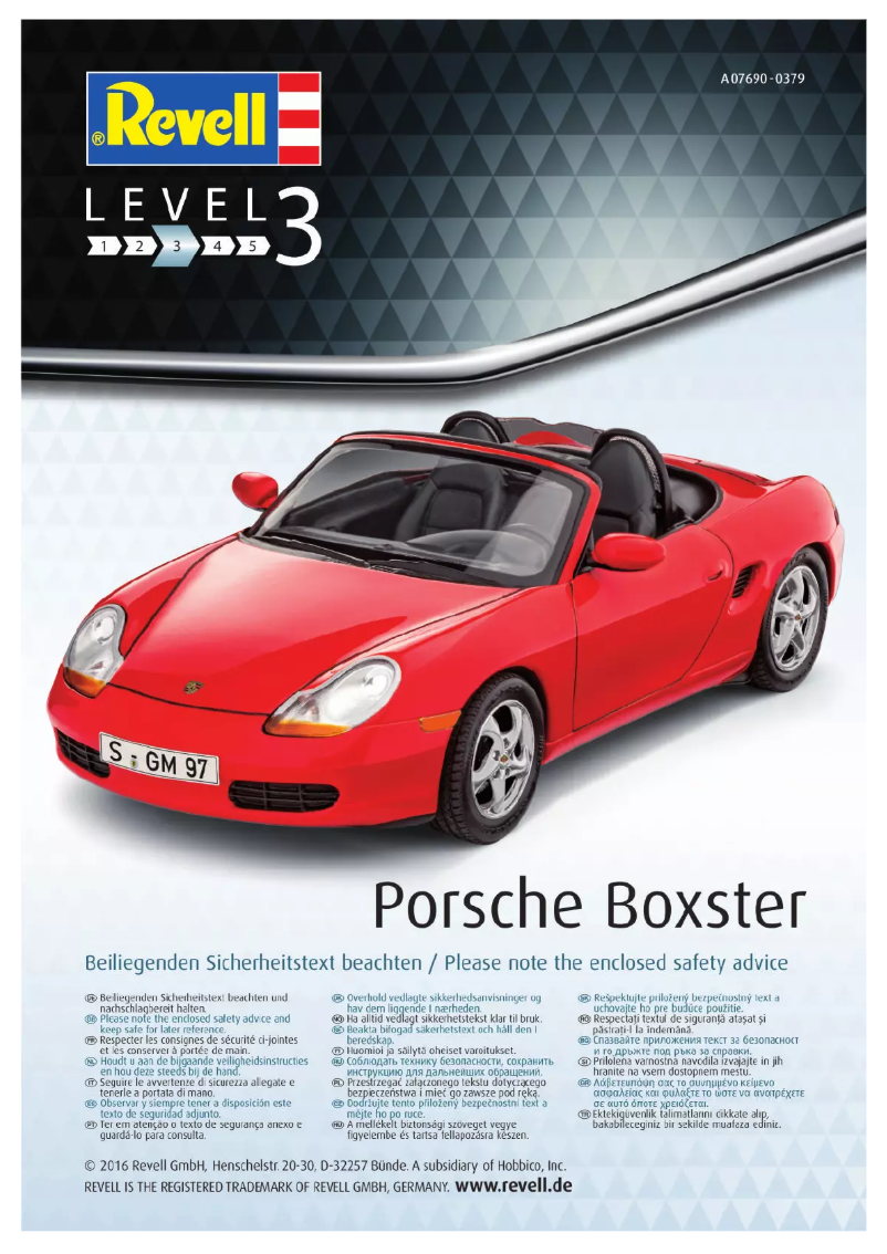 Page 1 de la notice Manuel utilisateur Revell Porsche Boxster