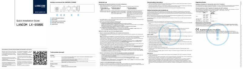 Image de la première page du manuel de l'appareil LX-6500E
