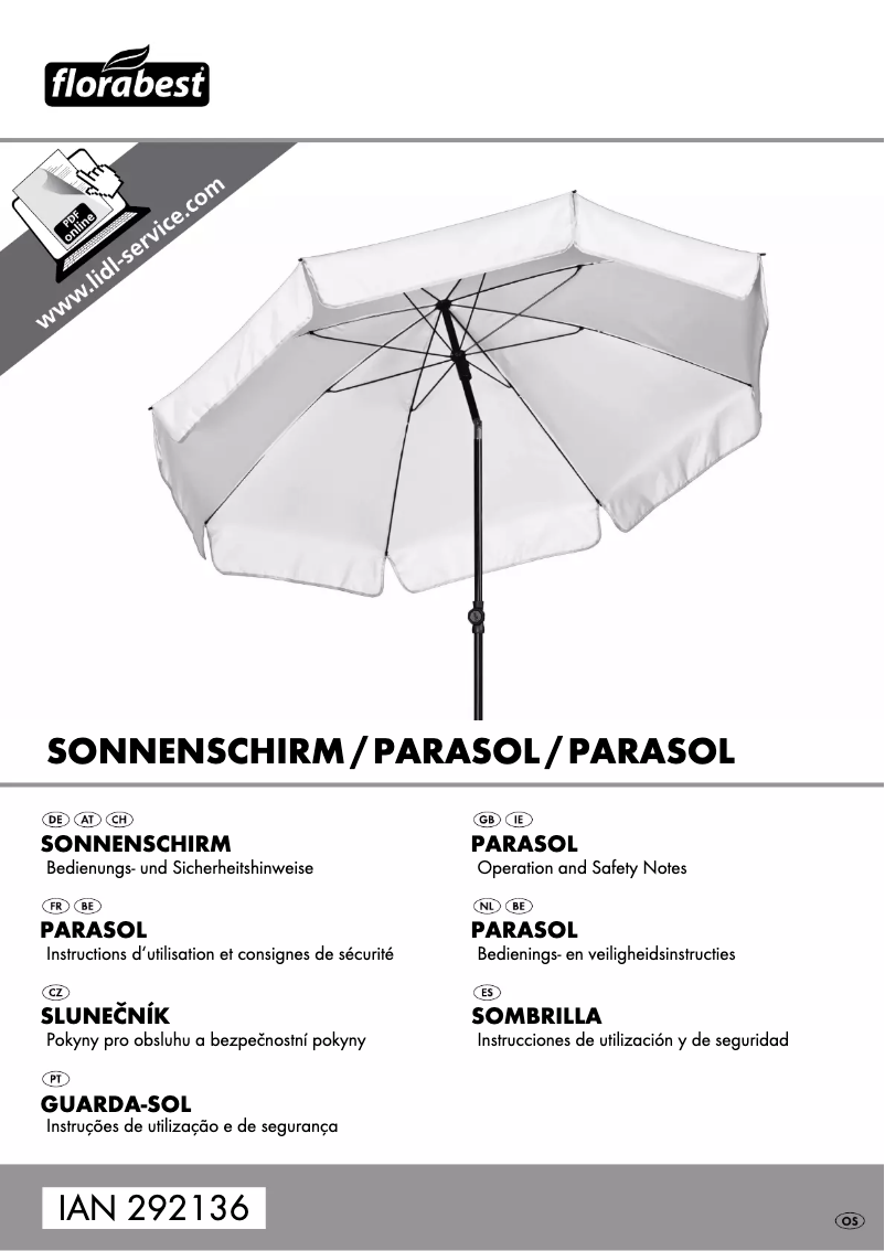 Page 1 de la notice Manuel utilisateur Florabest IAN 292136
