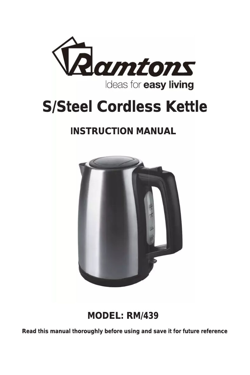 Page 1 de la notice Manuel utilisateur Ramtons RM/439