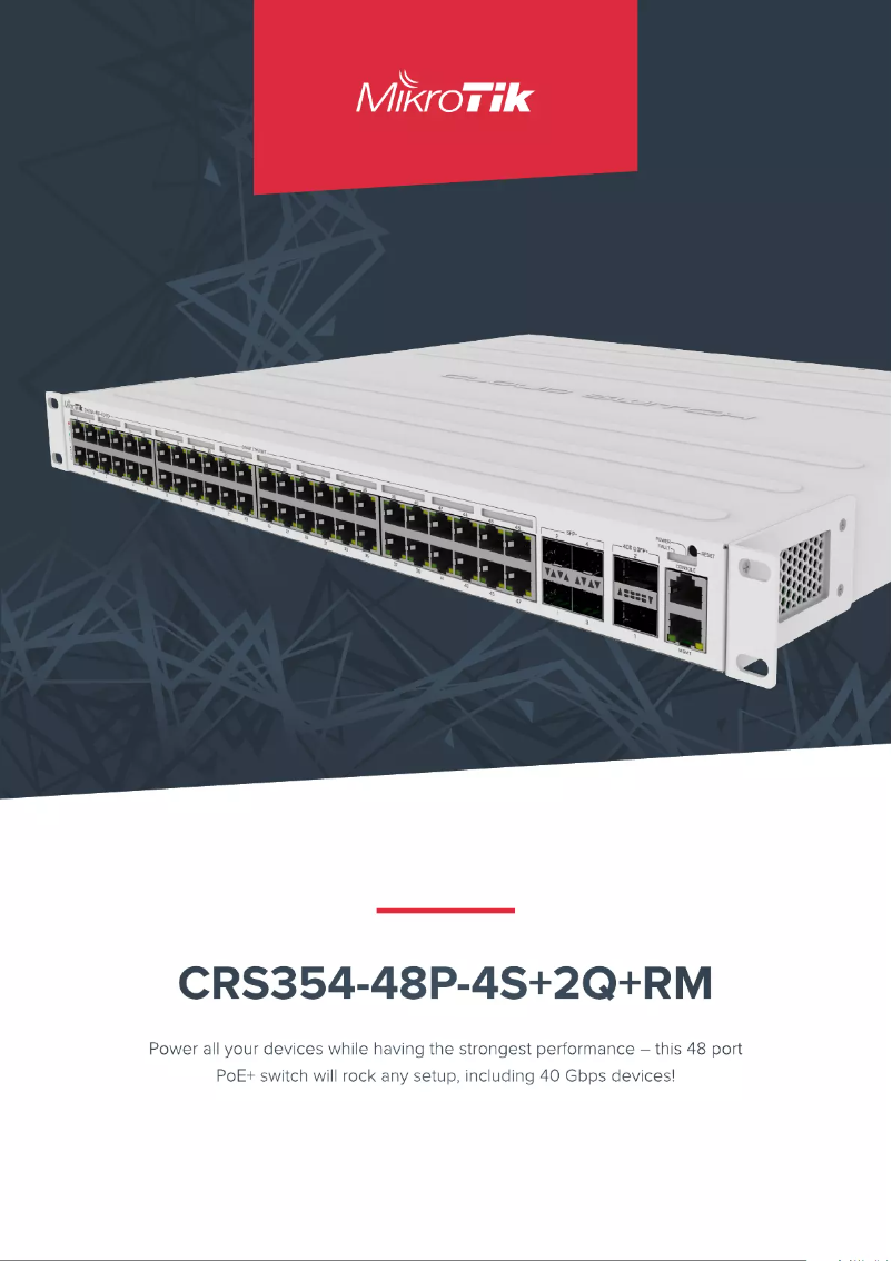 Página 1 del manual Folleto Mikrotik CRS354-48P-4S+2Q+RM