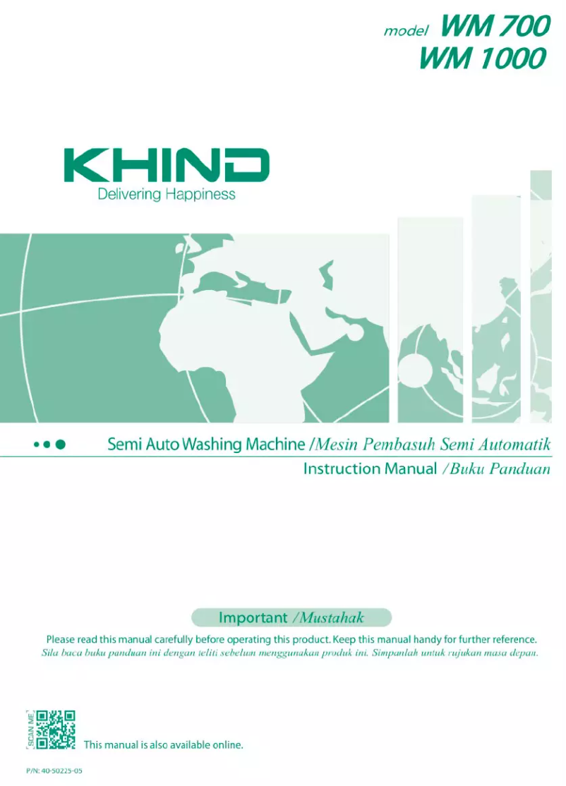 Page n°1 - Manuel utilisateur Khind WM700