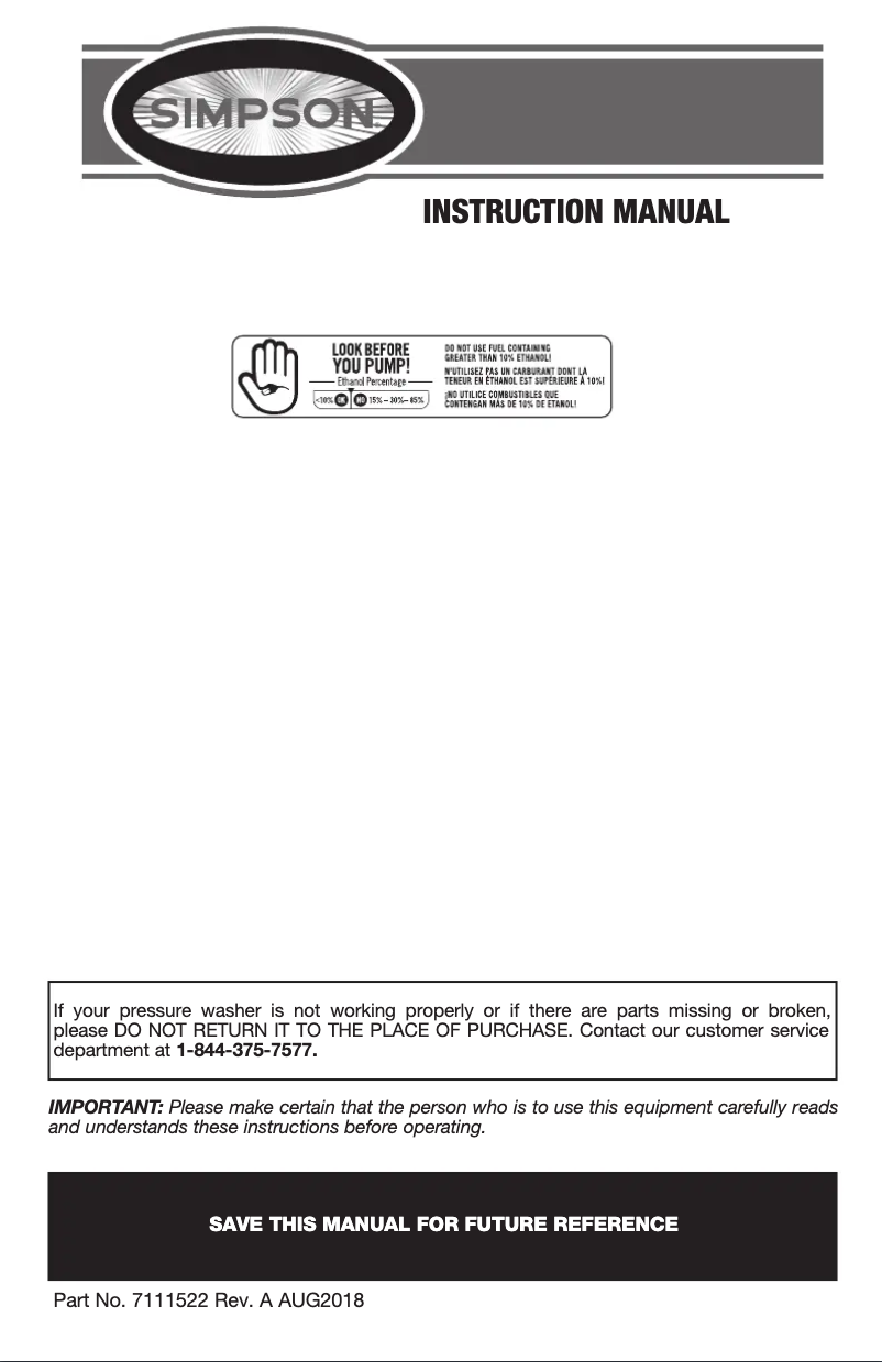 Page n°1 - Manuel utilisateur Simpson Super Brute SB4066
