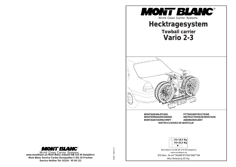 Page 1 de la notice Manuel utilisateur Mont Blanc Vario 3
