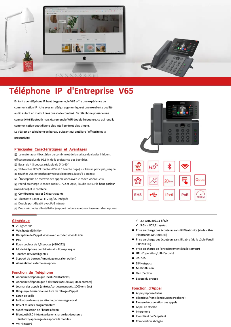 Imagen de la primera página del manual del dispositivo V65