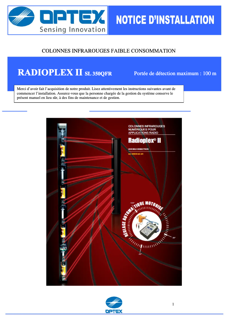 Image de la première page du manuel de l'appareil RADIOPLEX II