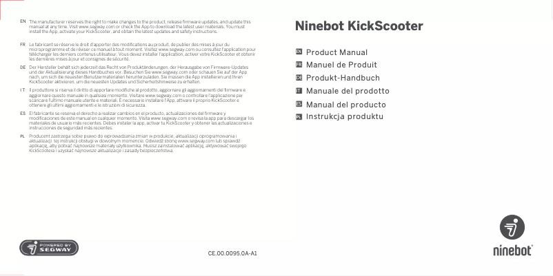 Page 1 de la notice Manuel utilisateur Segway Ninebot KickScooter Air T15E