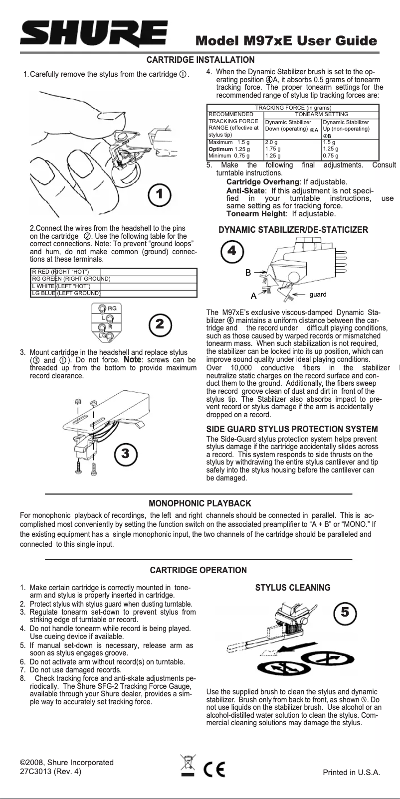 Página 1 del manual Manual de usuario Shure M97xE