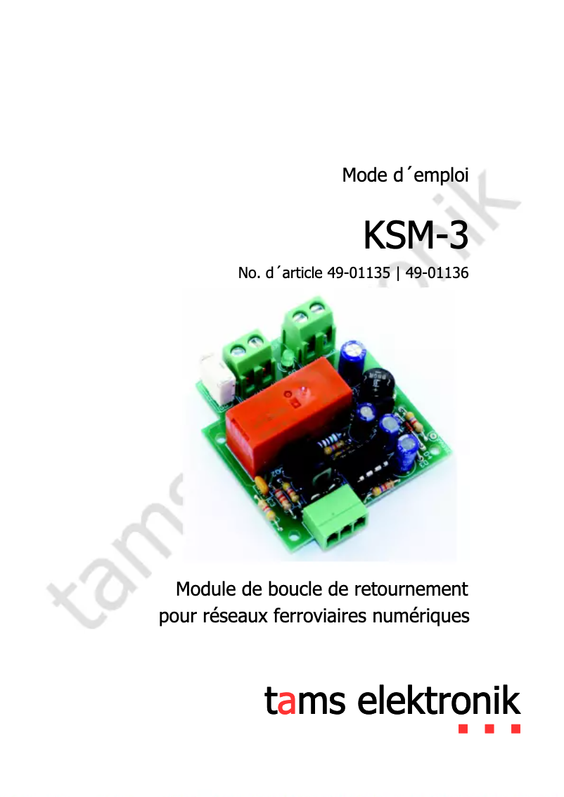 Page 1 de la notice Manuel utilisateur Tams Elektronik KSM-3