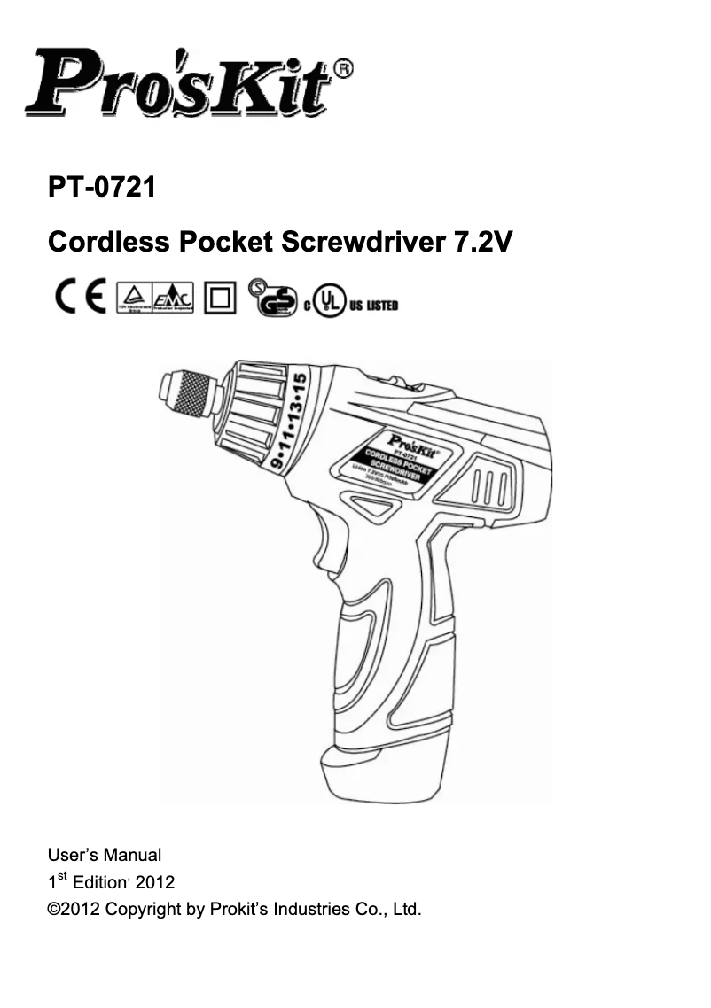 Image de la première page du manuel de l'appareil PT-0721F