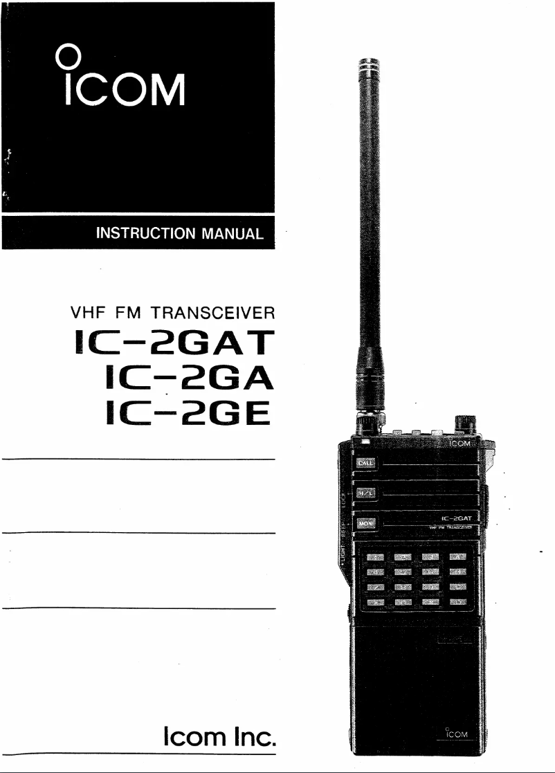 Page n°1 - Manuel utilisateur ICOM IC-2GAT