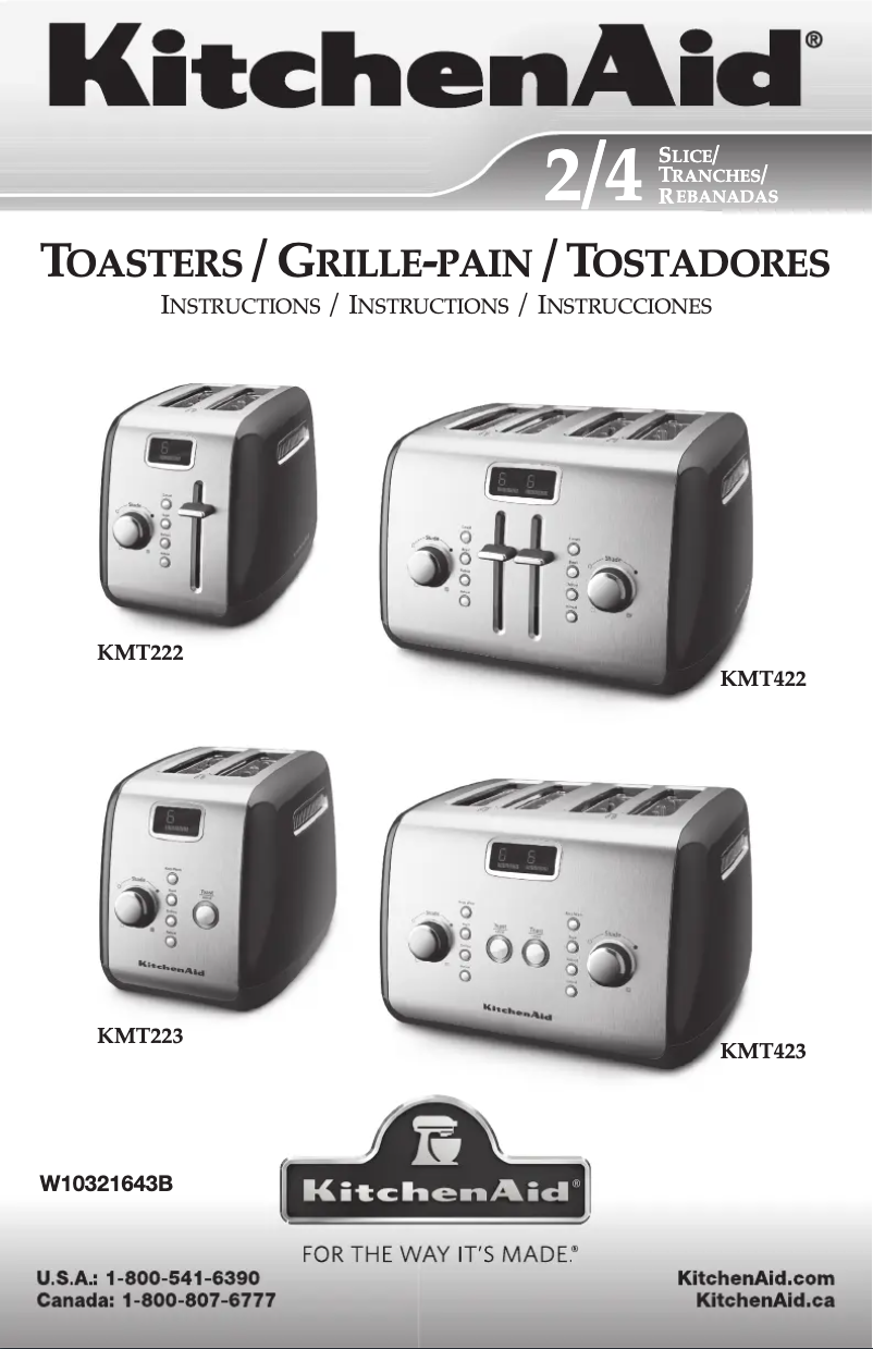 Page 1 de la notice Manuel utilisateur KitchenAid KMT223