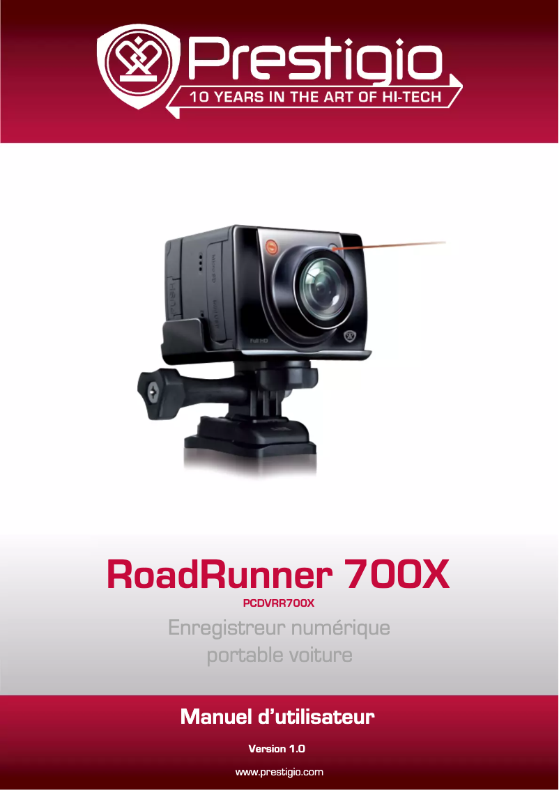 Page 1 de la notice Manuel utilisateur Prestigio RoadRunner 700X
