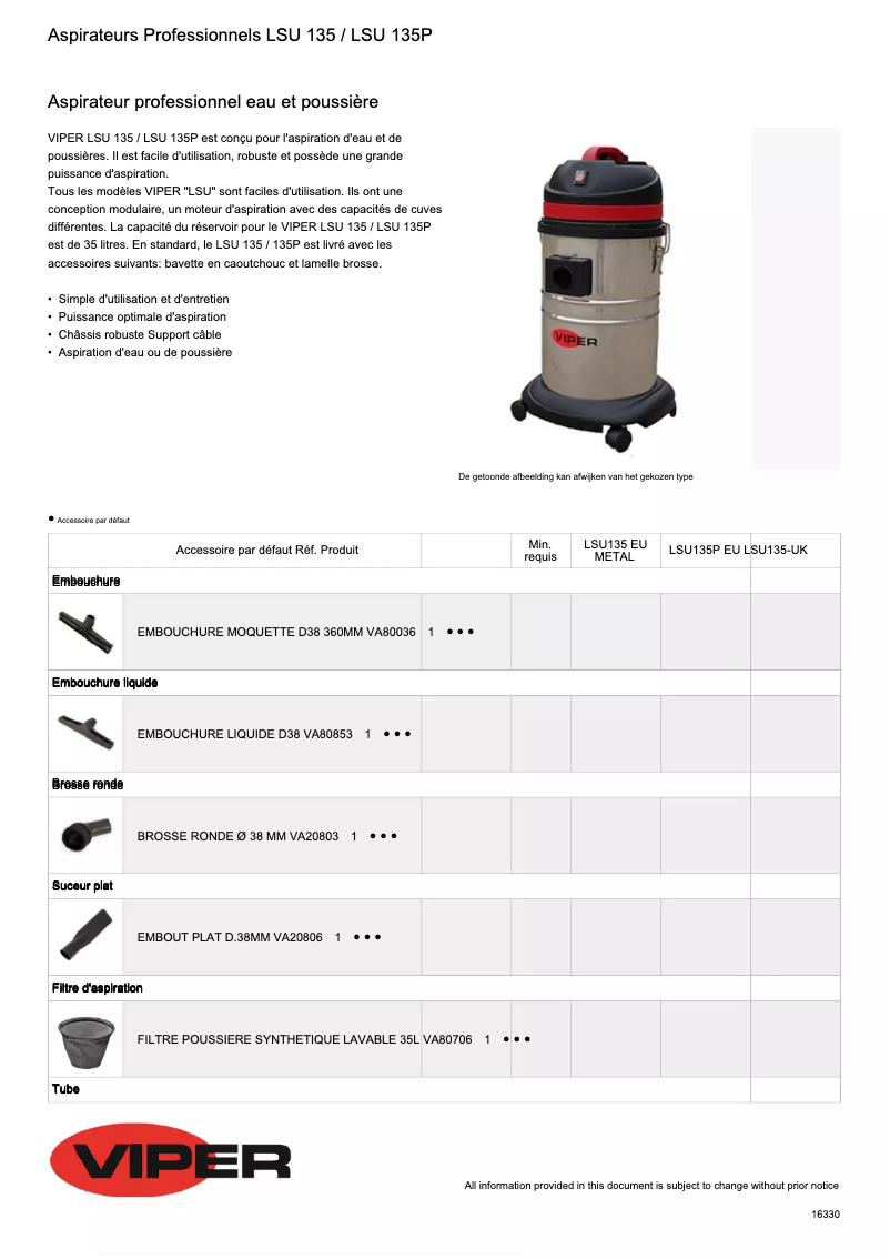 Image de la première page du manuel de l'appareil LSU135