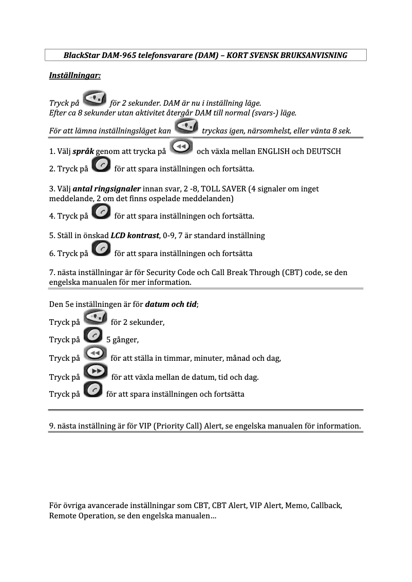 Page 1 of the manual User Manual Blackstar DAM-965