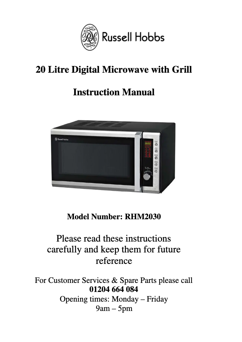 Image de la première page du manuel de l'appareil RHM2030