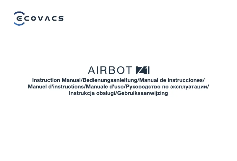 Page n°1 - Manuel utilisateur ECOVACS AIRBOT Z1