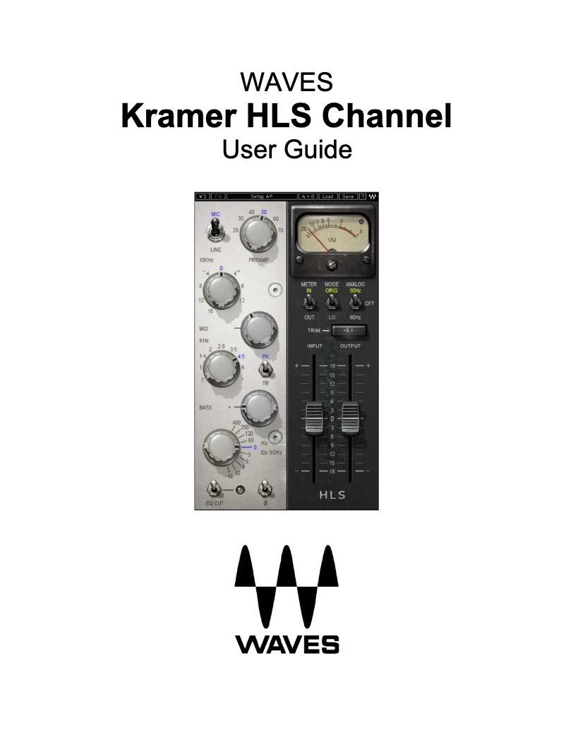 Page 1 de la notice Manuel utilisateur Waves Kramer HLS Channel
