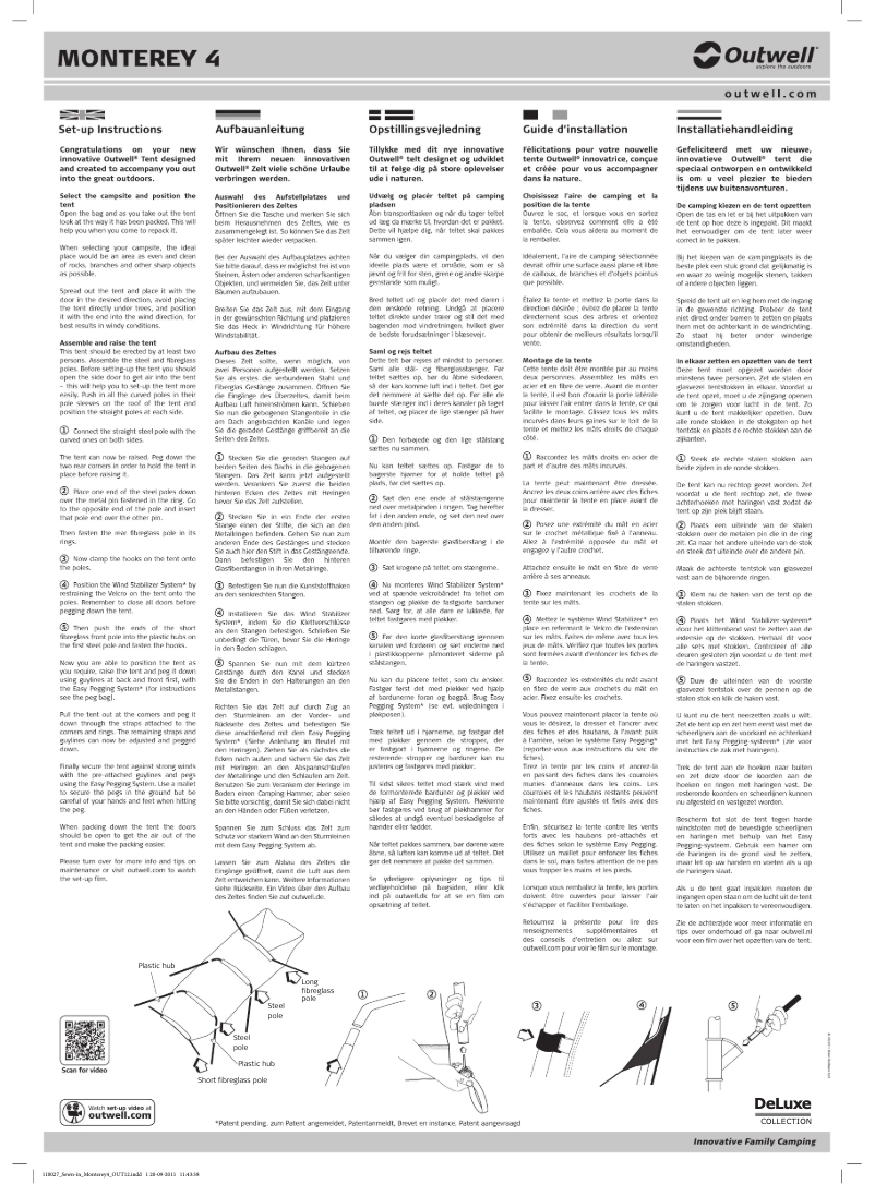 Página 1 del manual Manual de usuario Outwell DeLuxe Green Monterey 4