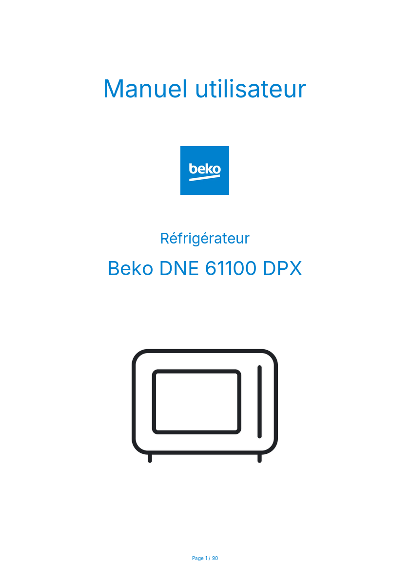 Image de la première page du manuel de l'appareil DNE 61100 DPX