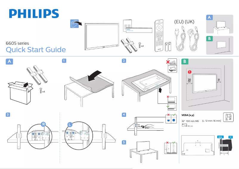 Page 1 de la notice Guide de démarrage rapide Philips 32PHS6605