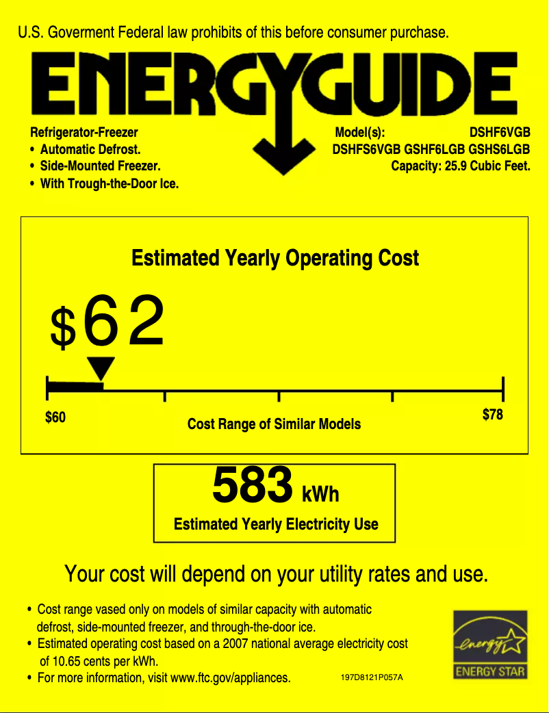 Page n°1 - Label énergétique Adora DSHF6VGBBB