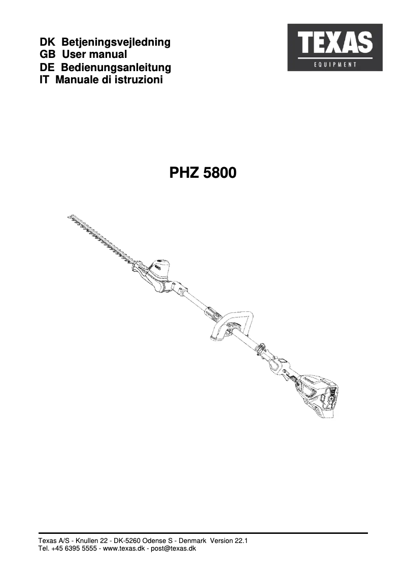 Image de la première page du manuel de l'appareil PHZ5800