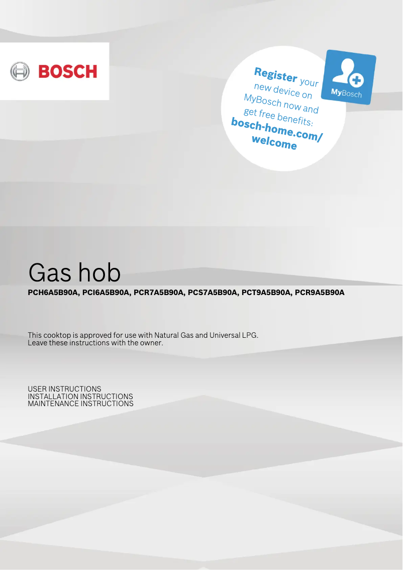 First page image of the manual for PCR7A5B90A