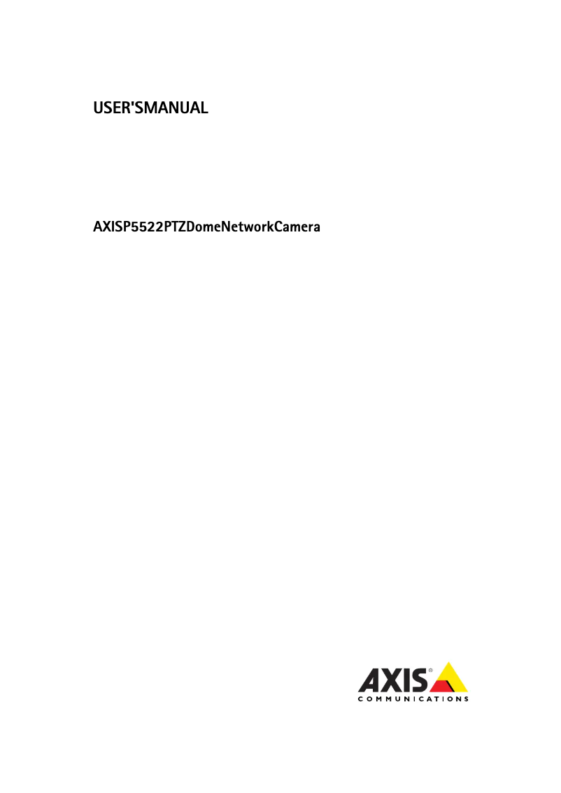 Page 1 de la notice Manuel utilisateur Axis P5522