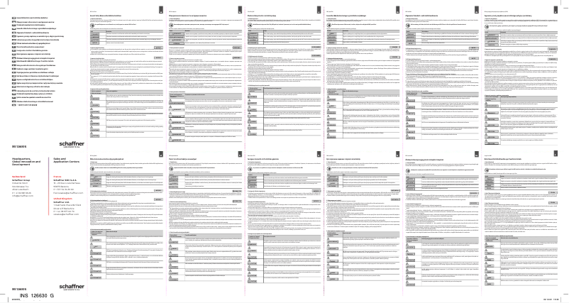 Page 1 de la notice Manuel utilisateur Schaffner FN 2020-10-06