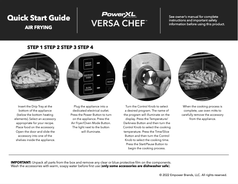 Page n°1 - Guide de démarrage rapide PowerXL Versa Chef MC-001