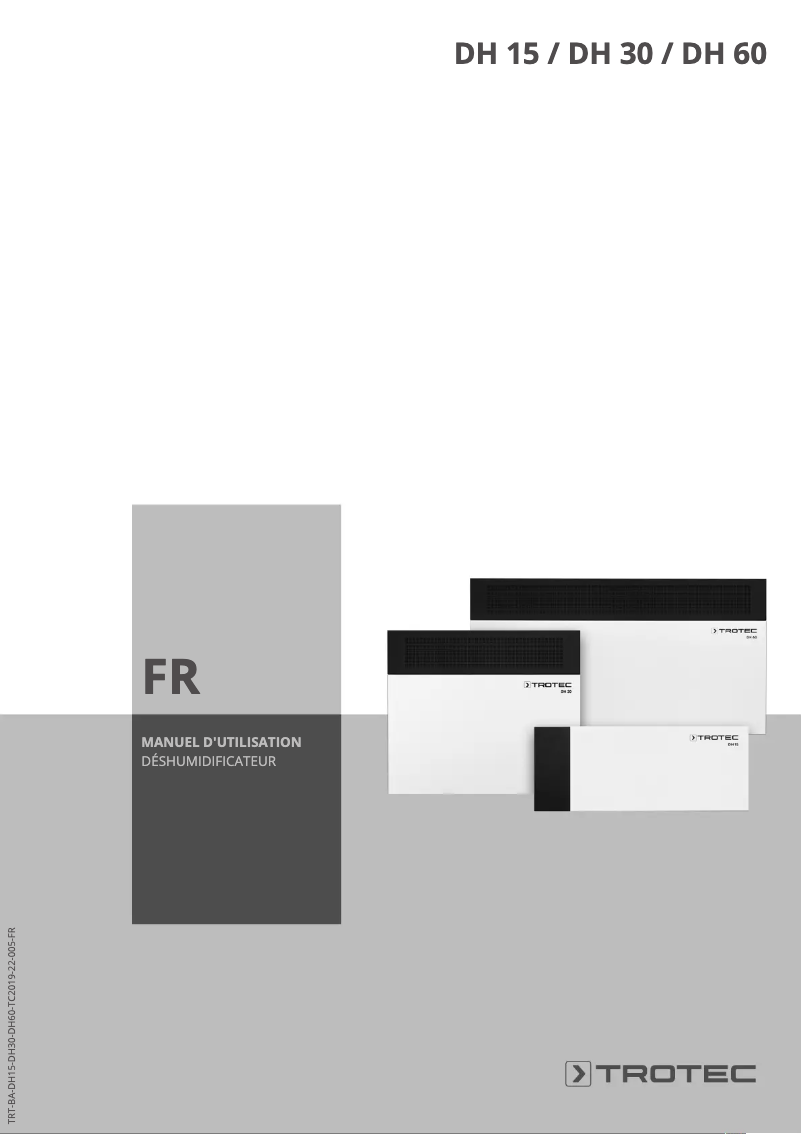 Page n°1 - Manuel utilisateur Trotec DH 15