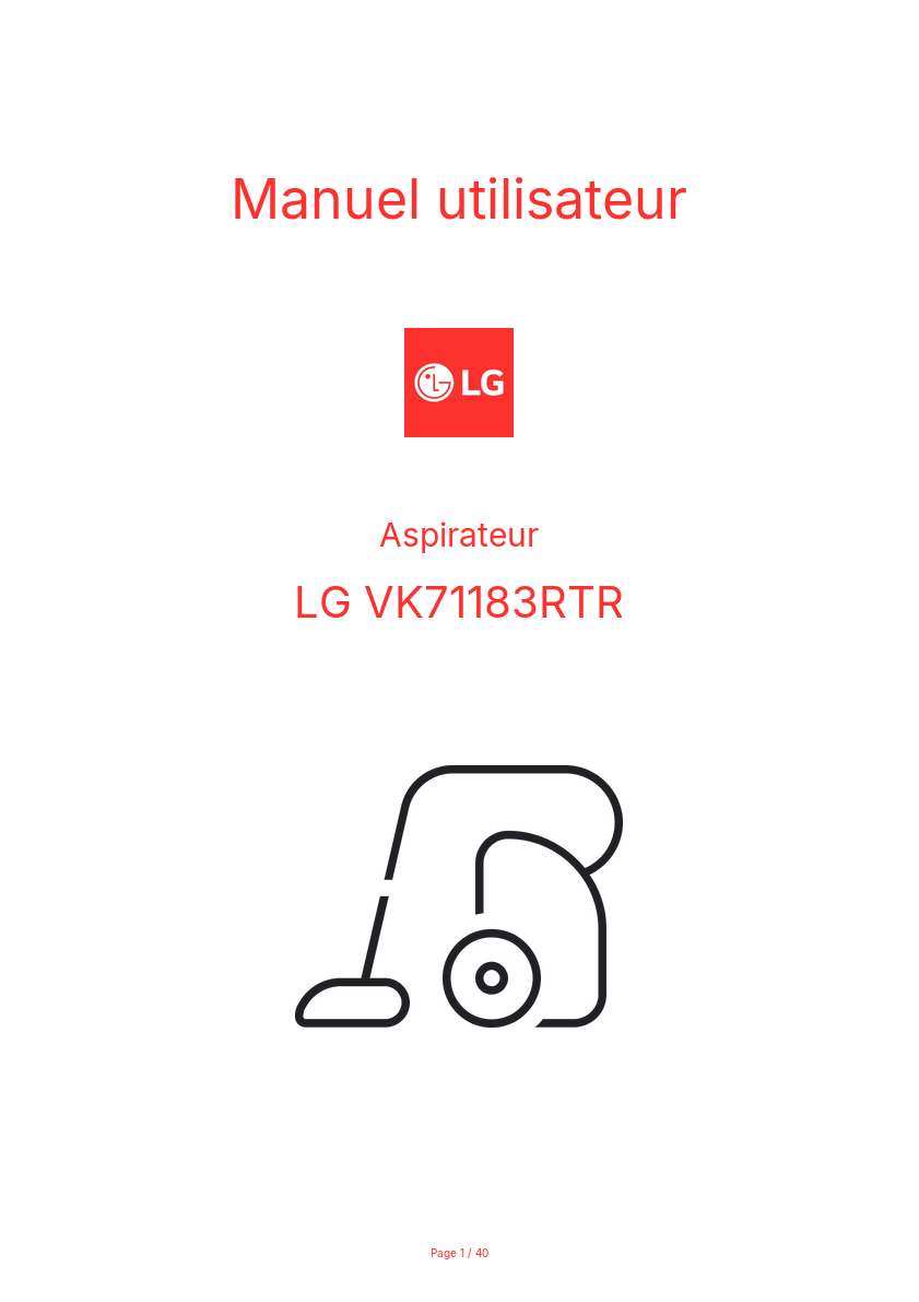 Image de la première page du manuel de l'appareil VK71183RTR