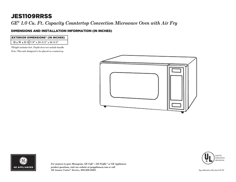 Image de la première page du manuel de l'appareil JES1109RRSS