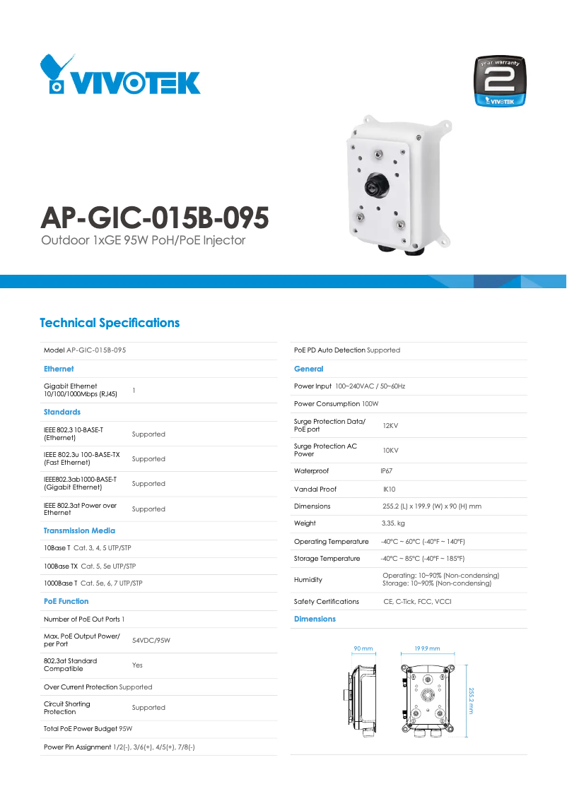 Image de la première page du manuel de l'appareil AP-GIC-015B-095