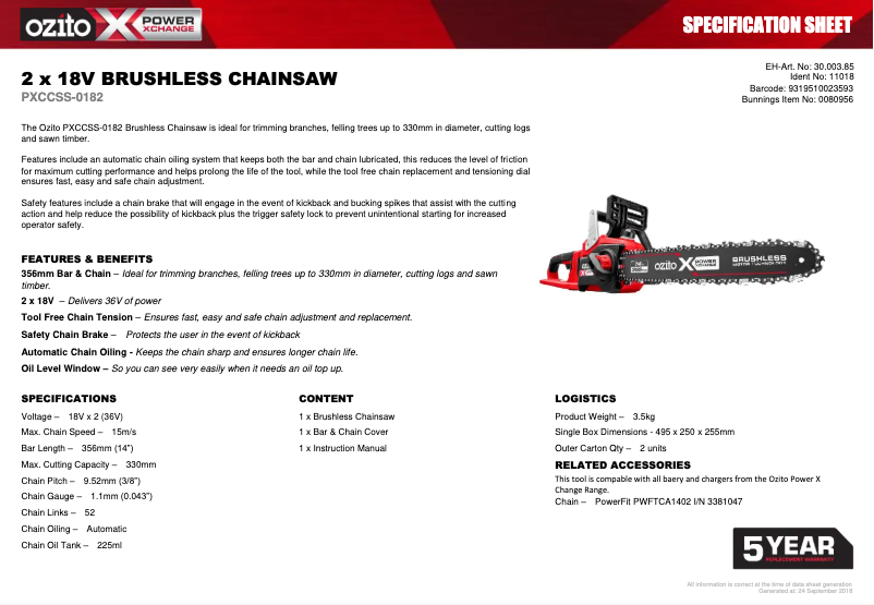 Image de la première page du manuel de l'appareil PXCCSS-0182