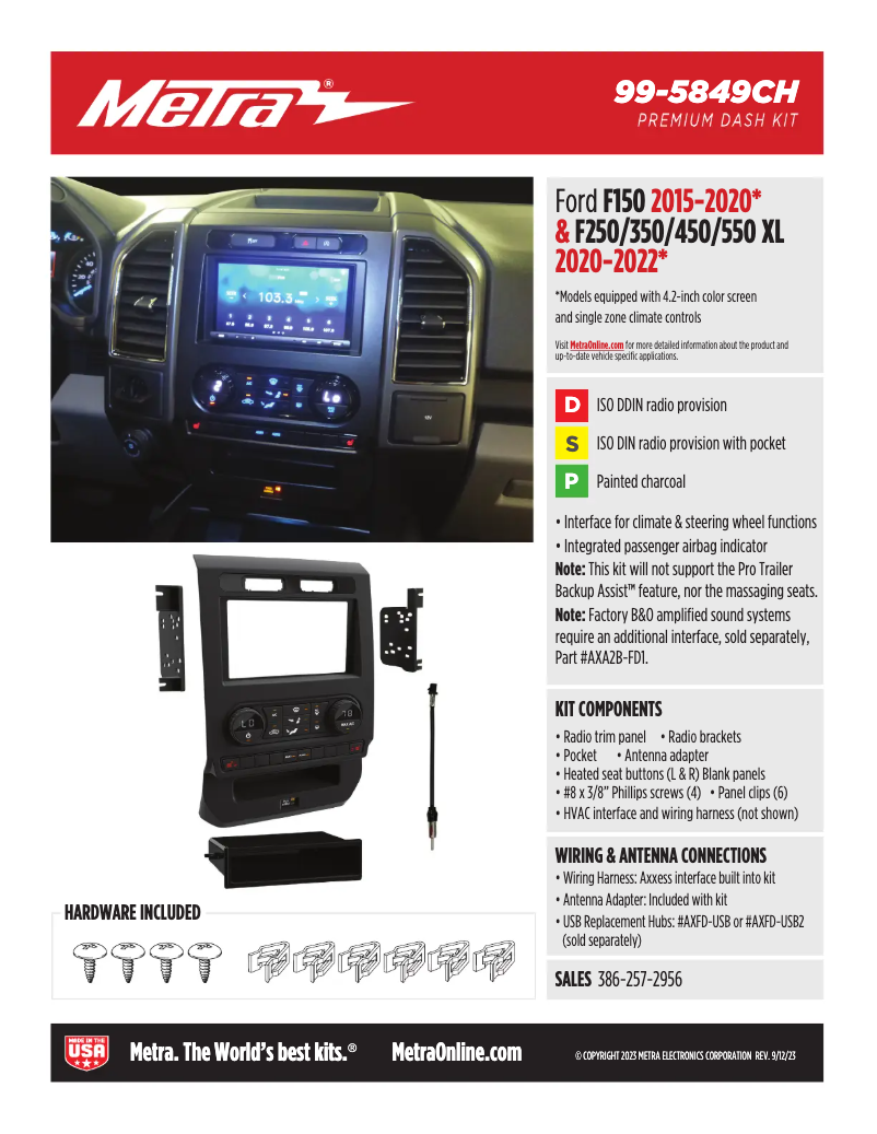 Page 1 de la notice Fiche technique AXESS 99-5849CH